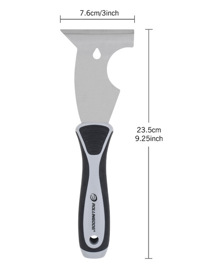 50008-dimensions of painter’s tool showing 3 inch carbon steel blade