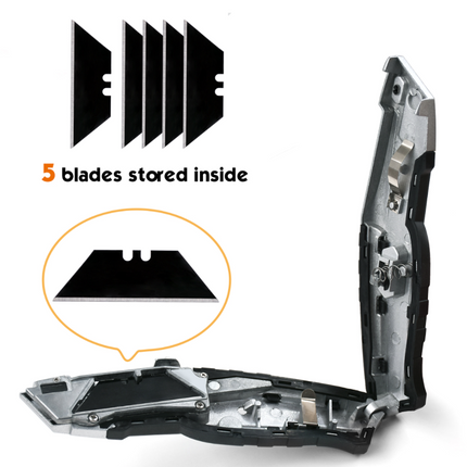 50086-RollingDog USA 50086-50086-utility knife, self-loading knife, quick change utility knife, heavy duty utility knife, contractor knife, zinc utility knife, TPR grip knife