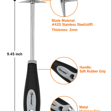 50234-Triangular shave hook with stainless steel blade and rubber grip handle