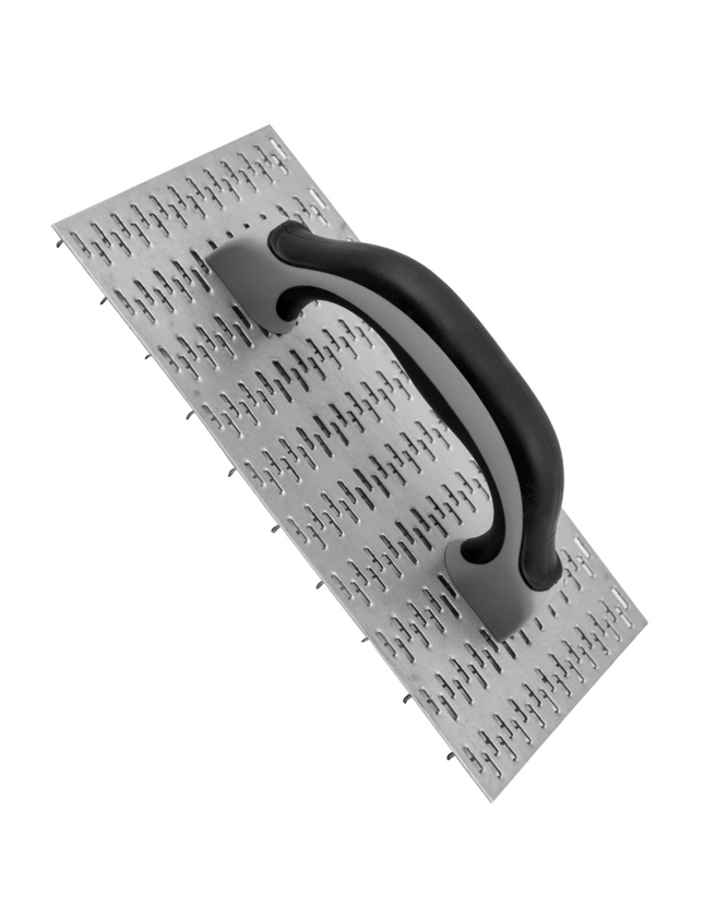 50295-Close-up of 10x5.5 inch render scratching float showing 8mm spikes