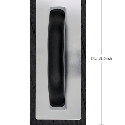50297-dimensions High Density EVA Foam Float with aluminum back plate and ergonomic handle