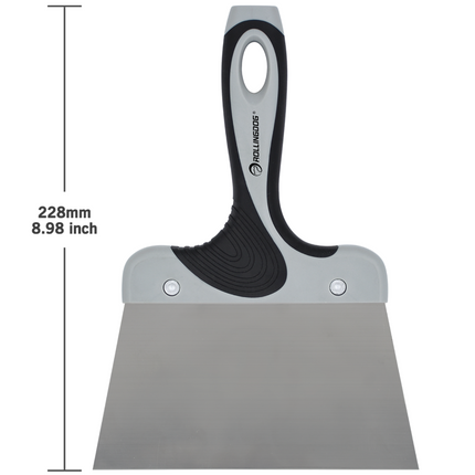 50299-dimensions of 50299-7.1 inch stainless steel taping knife with ergonomic rubber grip
