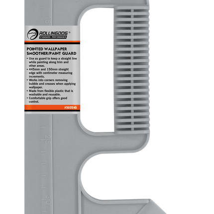 17.5" Wallpaper Smoothing Tool | Flexible Edge with Ruler & Grip Handle