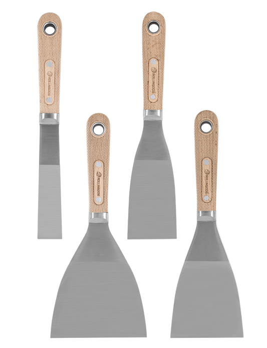 50361-4-piece stainless steel putty knife set with laser-engraved handles