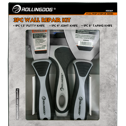 50369-rywall knife set, putty and taping knives, joint knife set, drywall finishing tools, wall patching kit