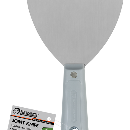 Joint knife with a gray handle and blade on a white background