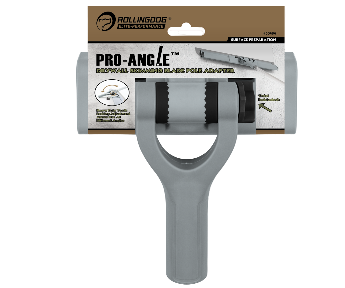Heavy duty adjustable pole adapter for drywall skimming blades