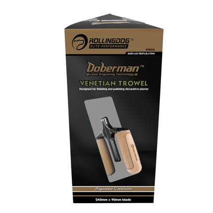 DOBERMAN Venetian trowel with beveled edges and aluminum frame