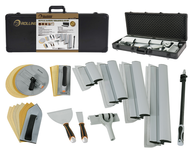 50530-drywall sanding set, skimming blade set, wall finishing kit, SURFEX drywall tools, professional drywall kit, drywall sanding and finishing tools