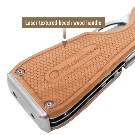 50531-Beech wood handle of DOBERMAN Multi-Tool providing comfortable grip for painters and DIY applications