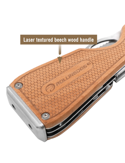 50531-Beech wood handle of DOBERMAN Multi-Tool providing comfortable grip for painters and DIY applications
