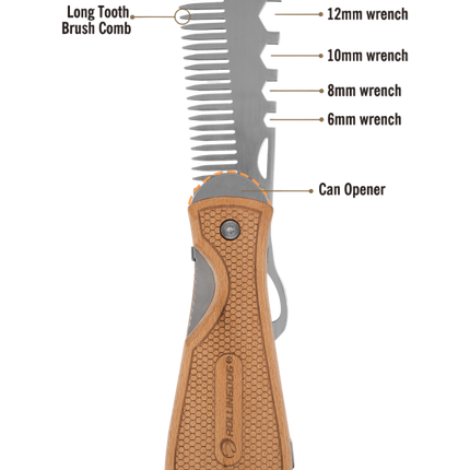 Close-up of DOBERMAN Multi-Tool showing folding blade, ideal for paint prep and detail work