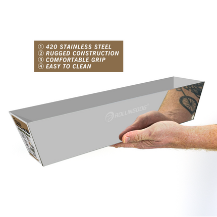 50556-mud pan, stainless steel mud pan, drywall compound pan, joint compound pan, plaster mud pan, drywall finishing tools