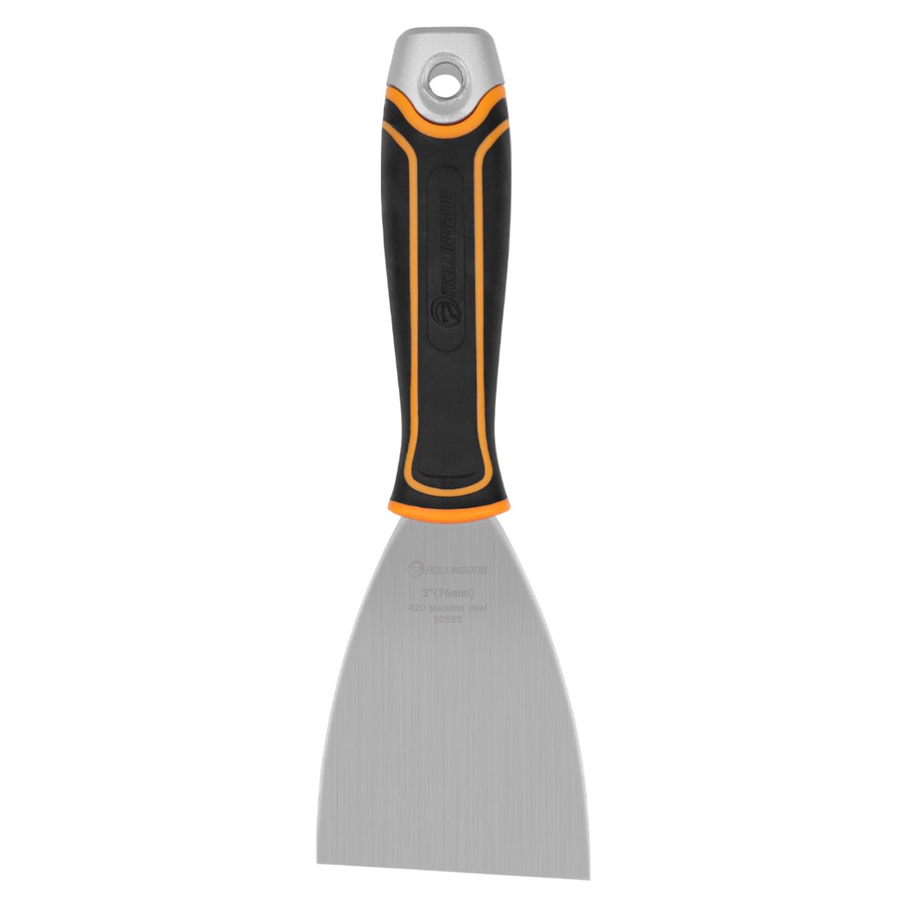 50565-3 inch Flexible Angled Putty Knife with ergonomic handle and hammer cap