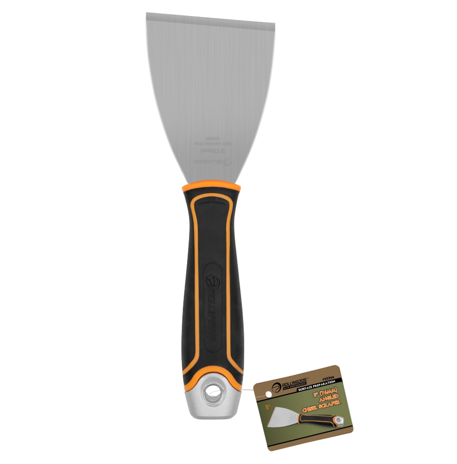 3 inch stiff 420 stainless steel angled scraper blade for even scraping