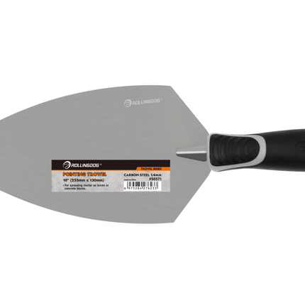 Durable carbon steel pointing trowel with 10 inch blade