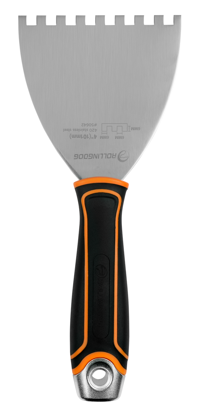 4" Flexible Notched Spreader for Adhesives & Coatings – 420 Stainless Steel (Multiple Tooth Sizes)