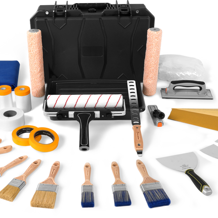 47PC Wall Decorator’s Tool Box – Complete Painting, Prep & Finishing Kit