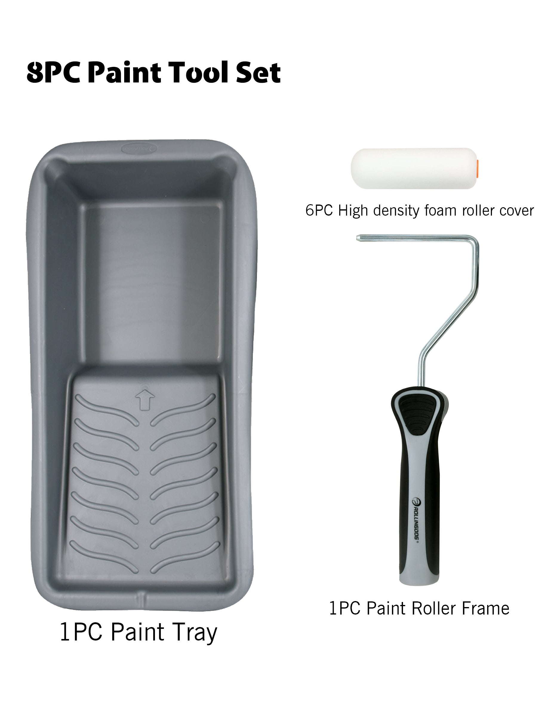 70191-High density foam roller kit with 4 inch tray and frame