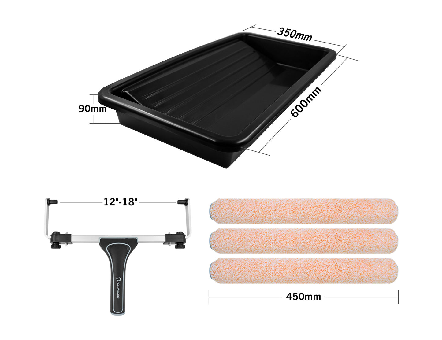70251-Adjustable 12-18 inch roller with 3 Super-Micro microfiber covers and slim tray
