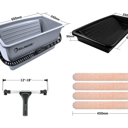 70252-Adjustable 12-18 inch roller with 4 microfiber covers and bucket