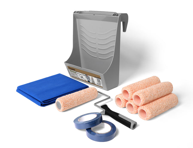 TOP-DOG™ 9" 11-PC Paint Roller Kit – Complete Painting Set with Tray, Frame, Covers & Accessories