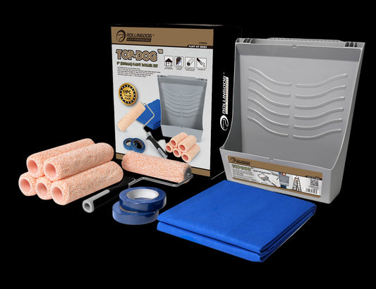 70293-19 inch 11 piece paint roller kit with tray, frame, roller covers, tape, and drop cloth