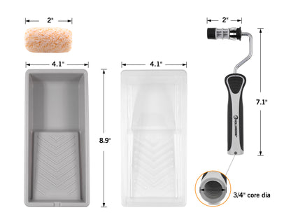 Juego de 8 mini rodillos de pintura jumbo SUPER-MICRO™ de 2" (50 mm)