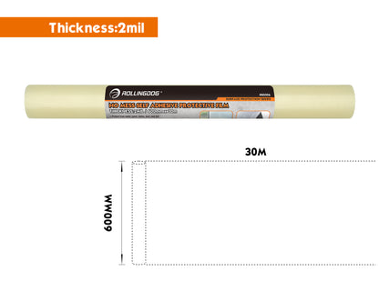 80006-measurements of Roll of No Mess Self Adhesive Protective Film for surface protection