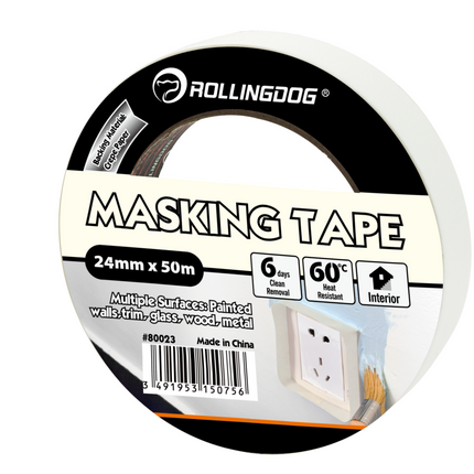 1 inch masking tape with crepe paper backing for clean paint lines