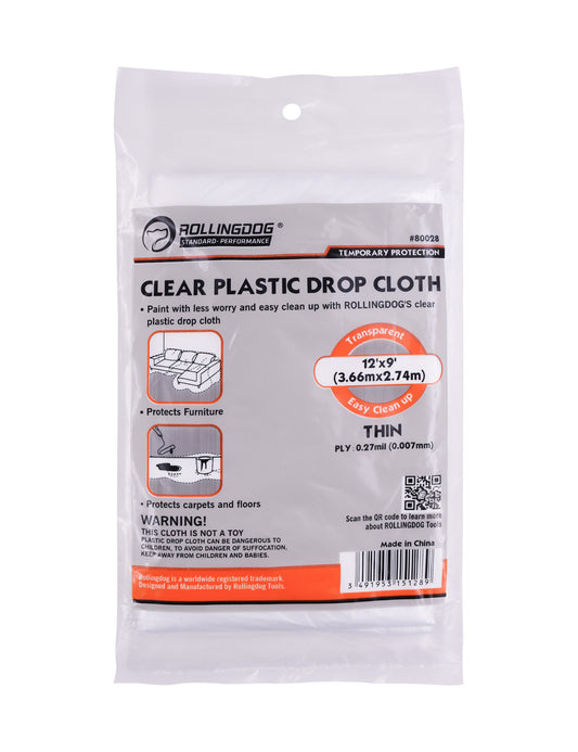 Clear Plastic Drop Cloth - 12x9