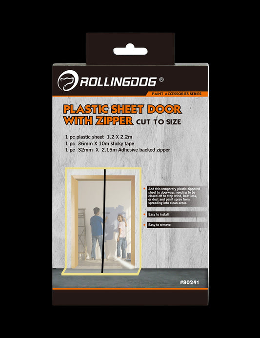80241-Plastic Sheet Door with Zipper kit for dust barrier