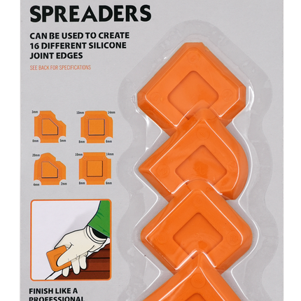 RollingDog reusable sealant spreaders with orange tools