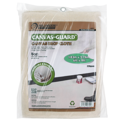 Durable 8oz cotton canvas drop cloth for painting, staining, and remodeling projects