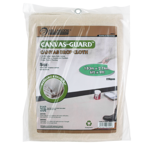 Durable 8oz cotton canvas drop cloth for painting, staining, and remodeling projects