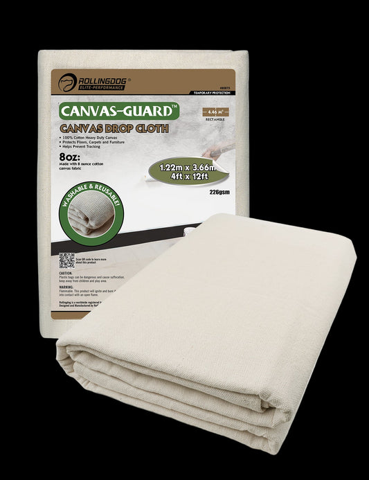 80875-CANVAS GUARD™ Canvas Drop Cloth 4x12 heavy-duty cotton for floor and furniture protection