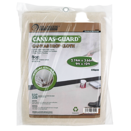 Durable 8oz cotton canvas drop cloth for painting and remodeling projects