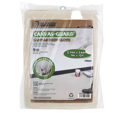 Durable 8oz cotton canvas drop cloth for painting and remodeling projects