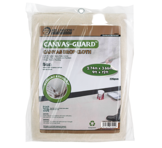 Durable 8oz cotton canvas drop cloth for painting and remodeling projects