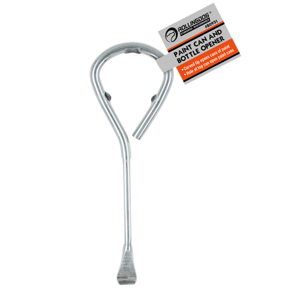 Durable ROLLINGDOG paint can opener with curved tip and bottle opener design
