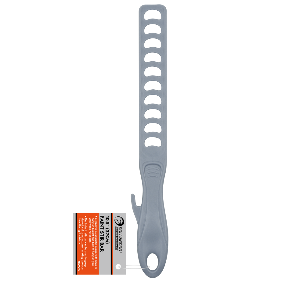 10.5 inch plastic paint stir bar with ergonomic handle and hook