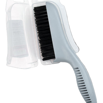 81284G-Steel wire brush with ergonomic plastic handle and snap-on protective case