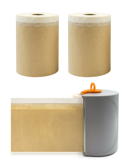 ENVIRO-GUARD™ 4PC PRE - Taped Paper Drop Sheet Rolls With Dispenser Set