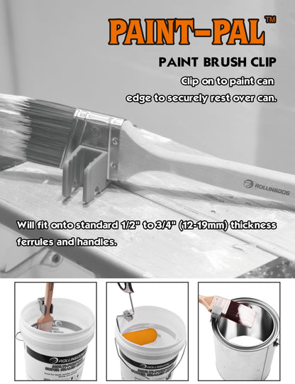 81388-Paint brush resting on can using Paint Pal clip during painting project