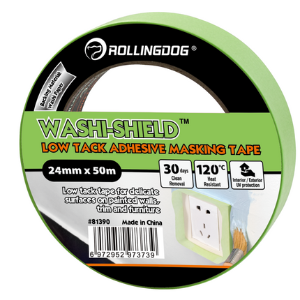 Washi paper painter’s tape roll designed for delicate surfaces