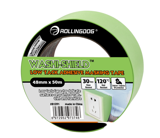 Washi paper low tack painter’s tape roll with UV and heat resistance