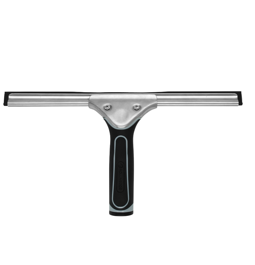 Cleaning shower glass with ROLLINGDOG 12 inch all-purpose squeegee