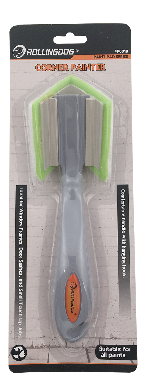 Compact corner painting pad designed for clean paint lines
