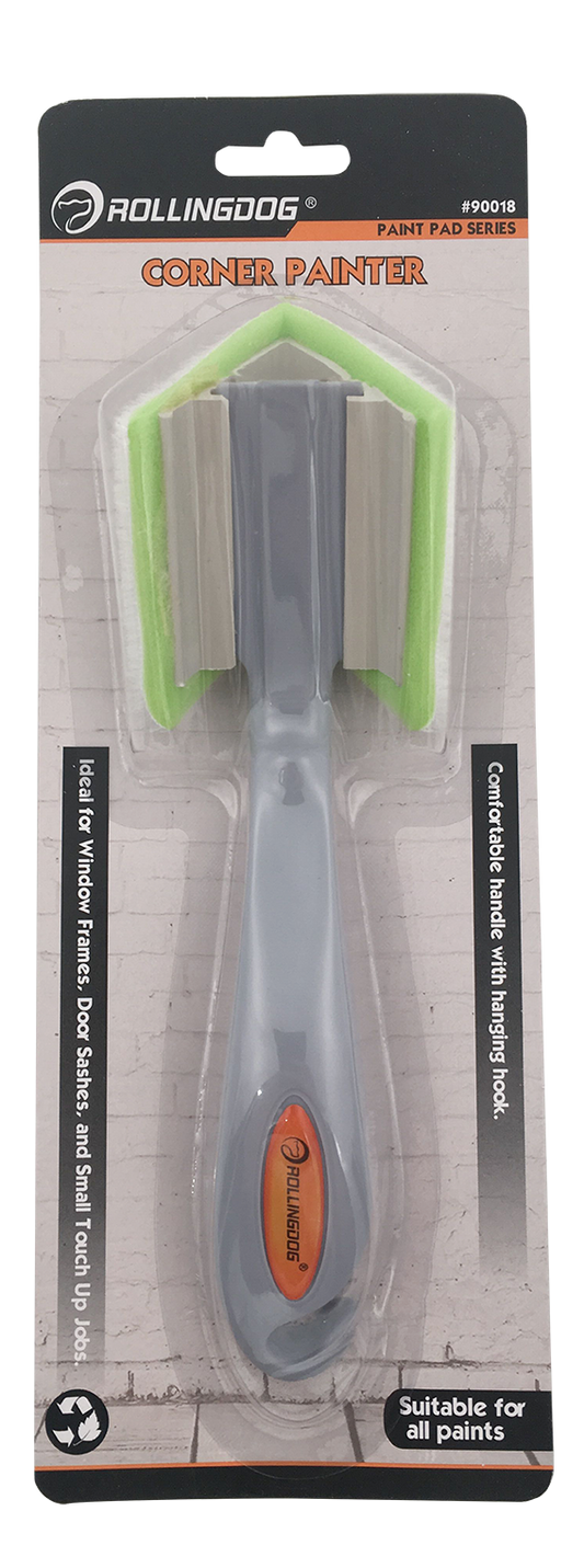 Compact corner painting pad designed for clean paint lines
