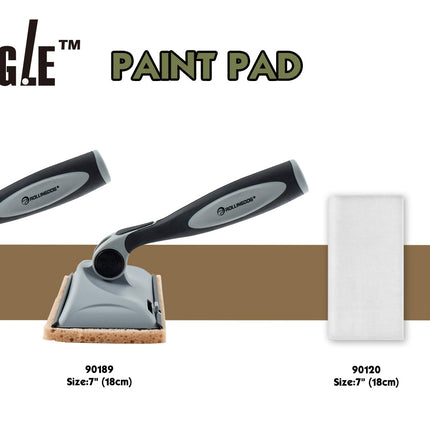 Pro-Angle paint pad with different sizes on a white background